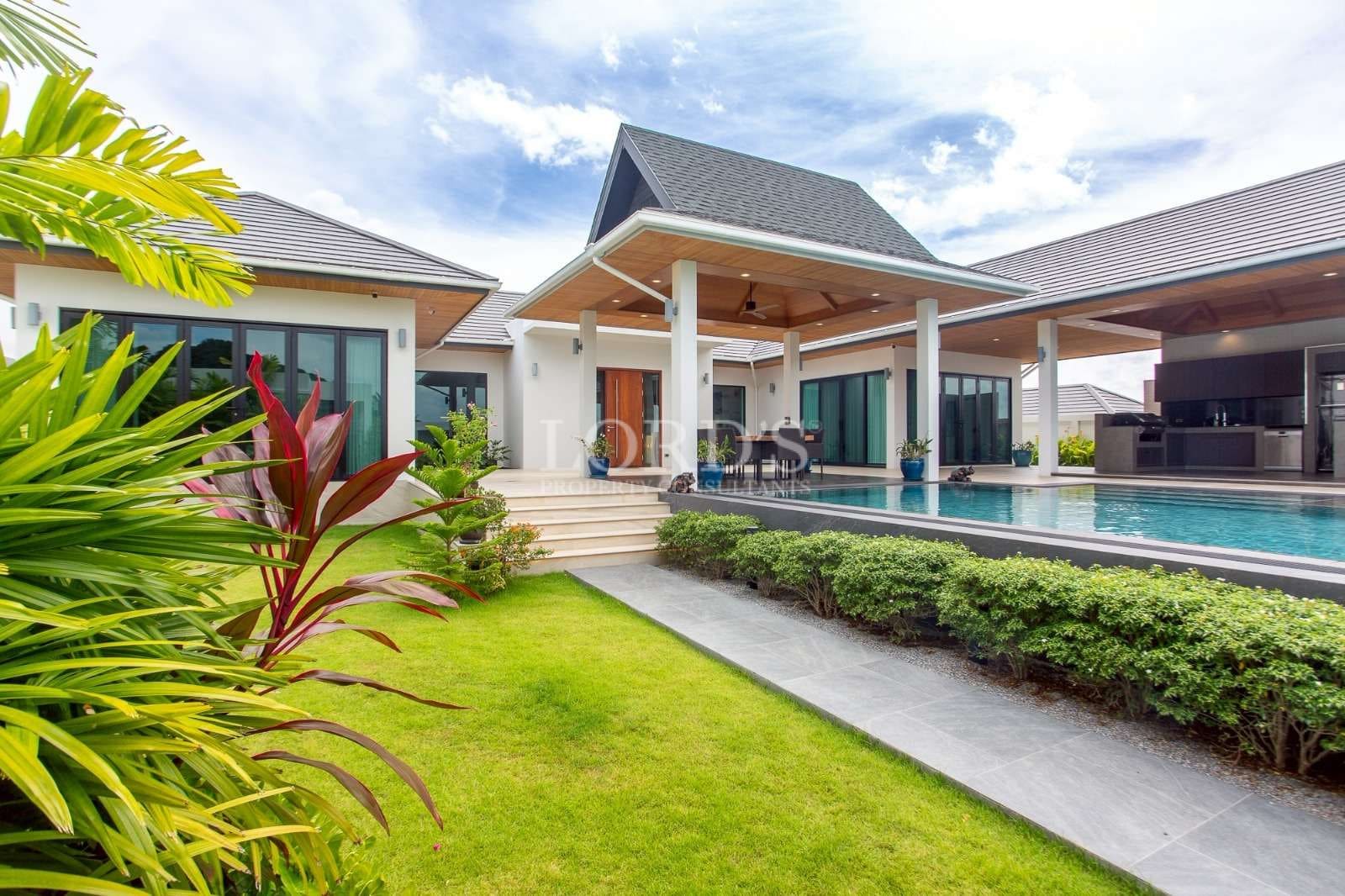 Modern house with pool and garden