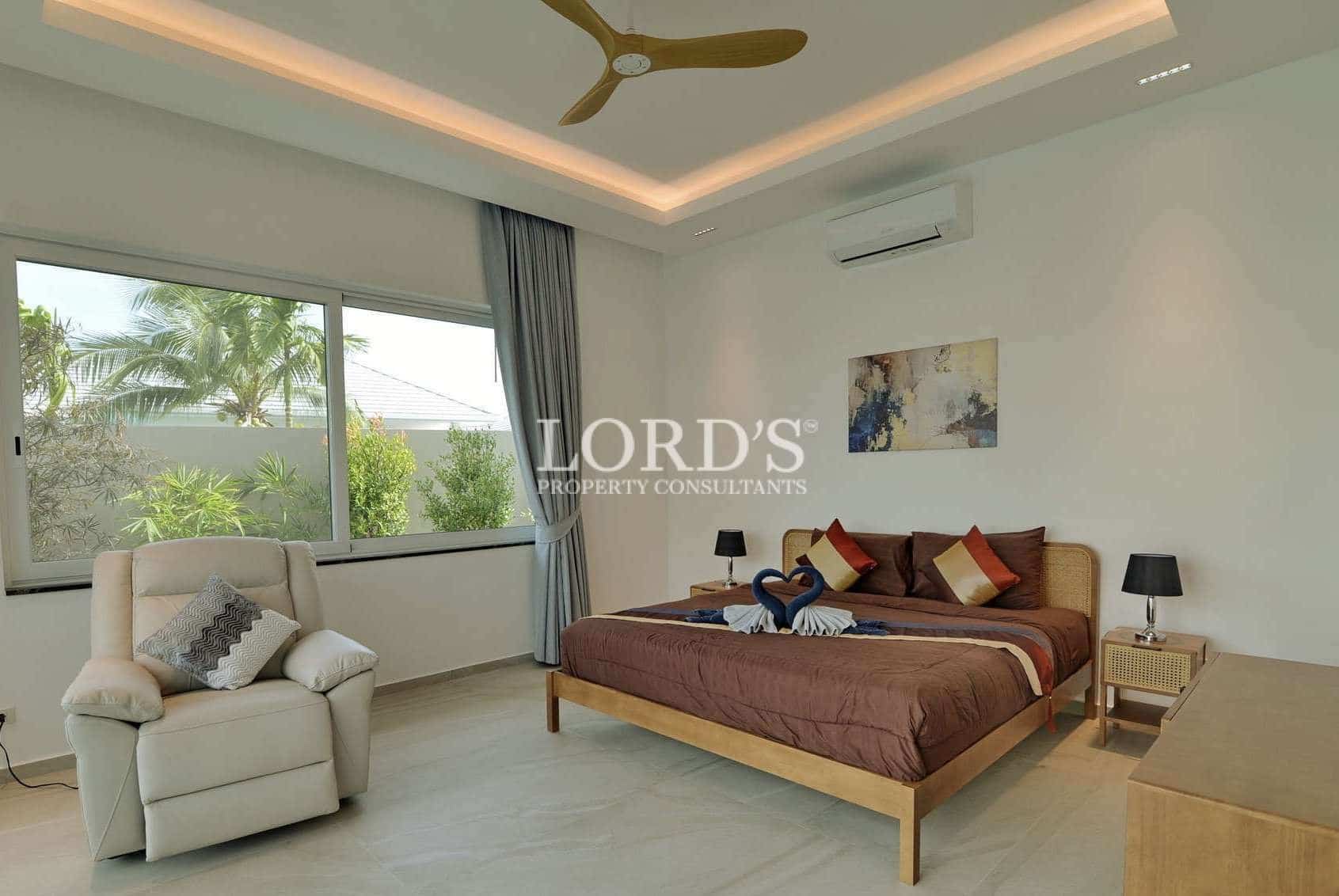 Modern bedroom with natural light