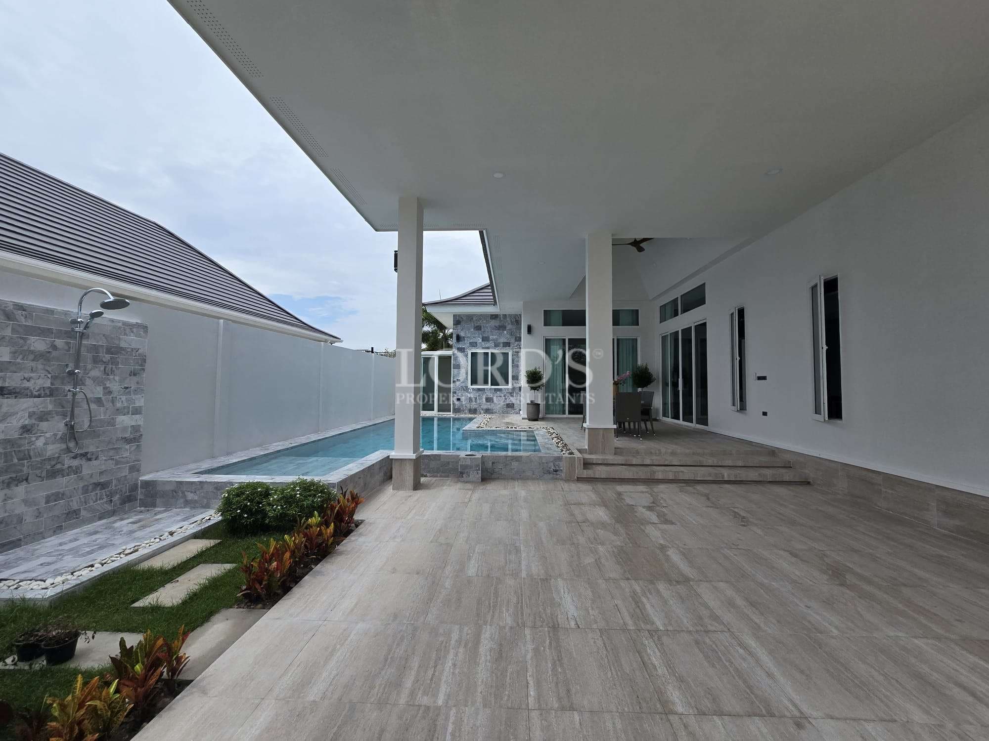 Modern house with pool and garden