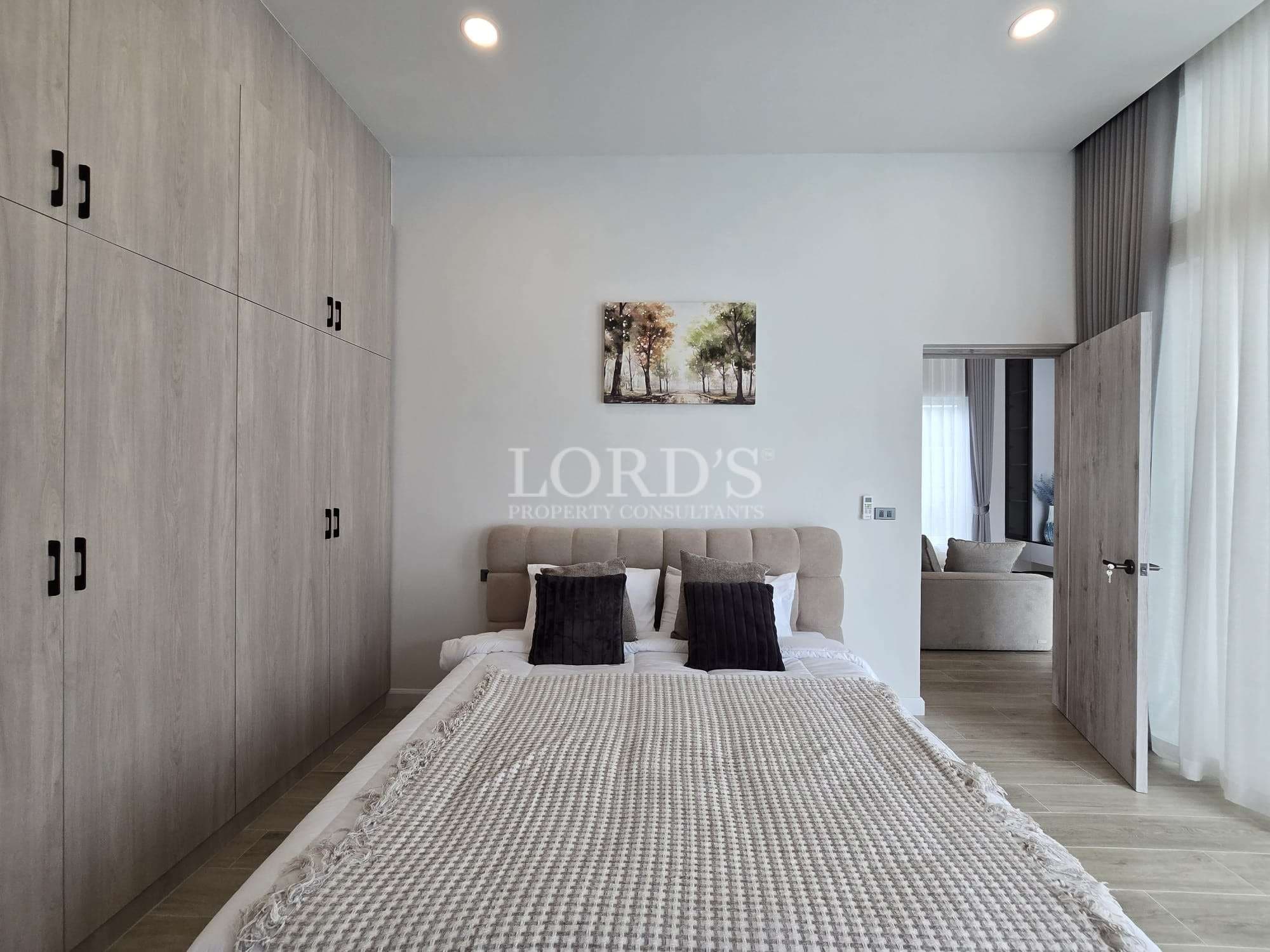 Modern bedroom with neutral decor