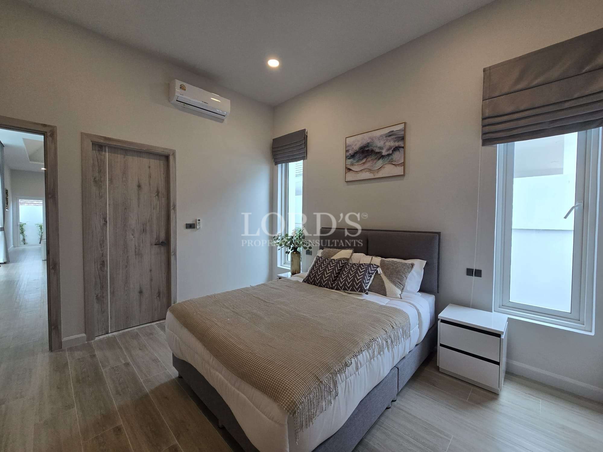 Modern bedroom with natural light