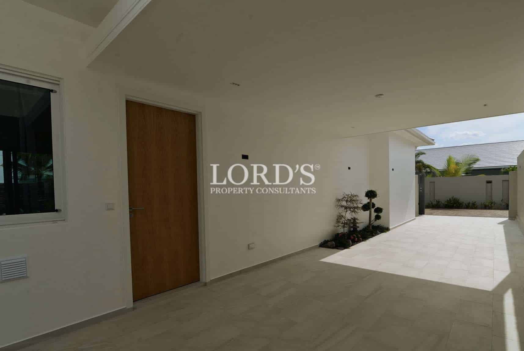 Modern interior entrance with natural light