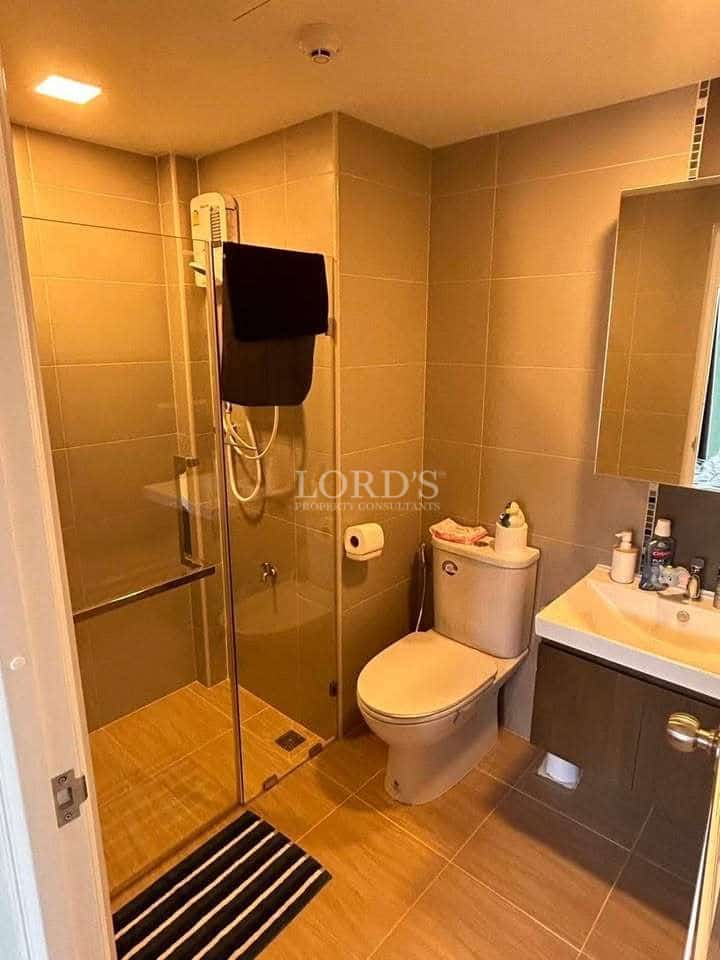 Modern bathroom with shower and toilet