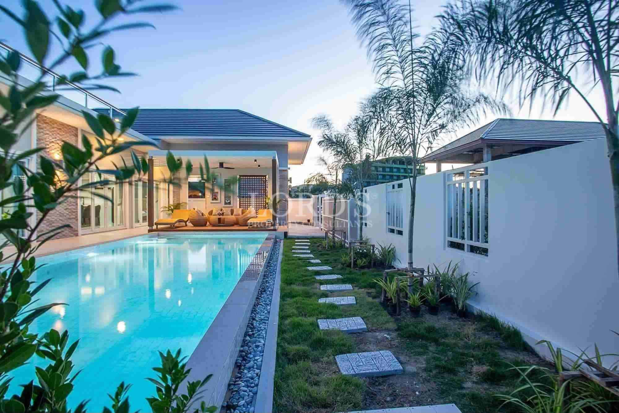 Modern house with pool and garden