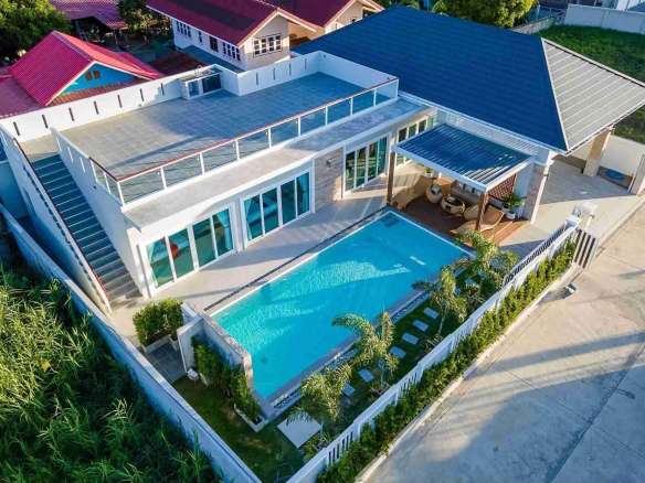 Modern house with pool and patio