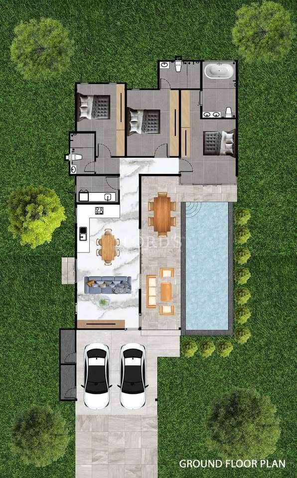 Architectural ground floor plan layout