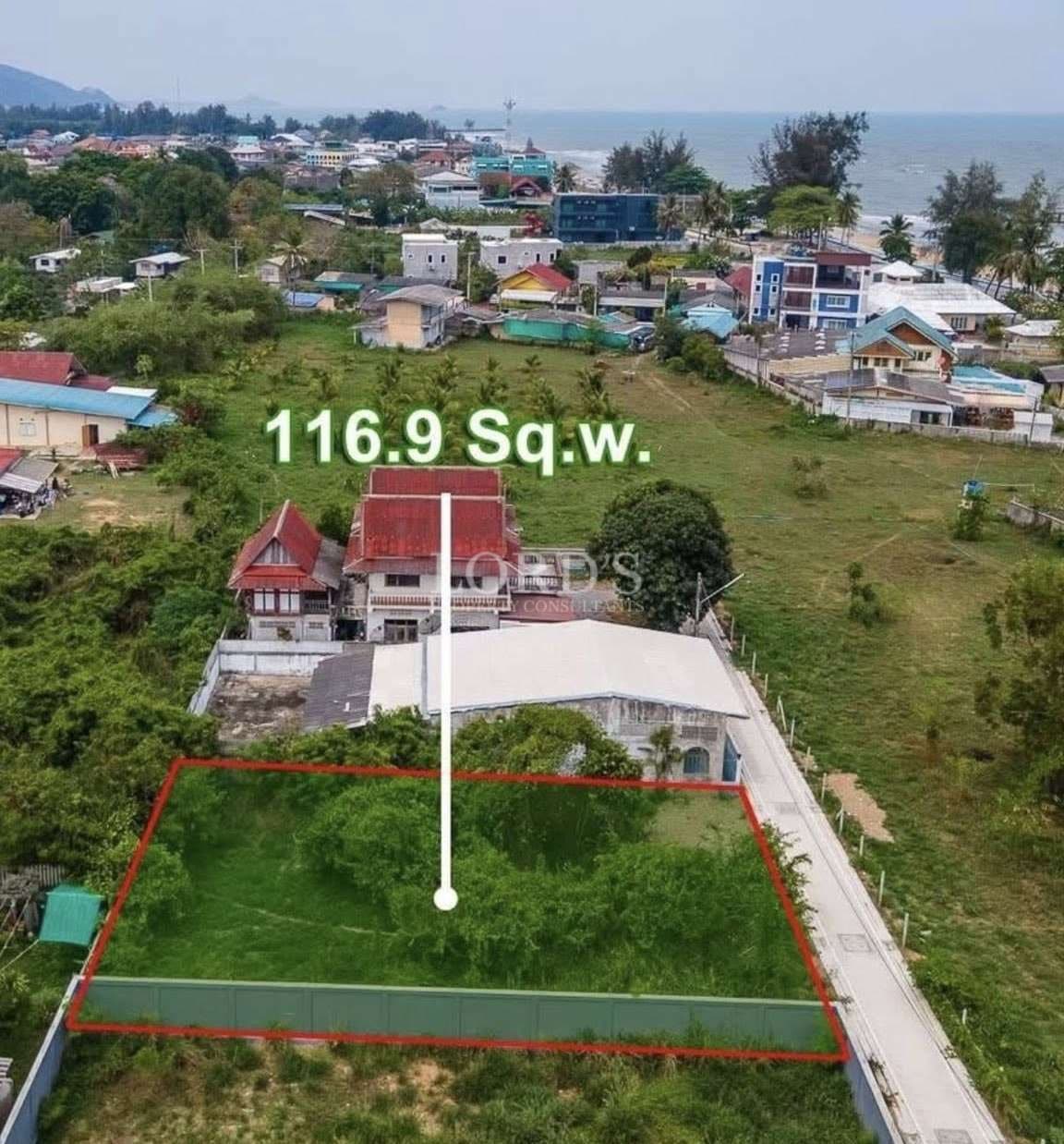 Aerial view of land for sale.