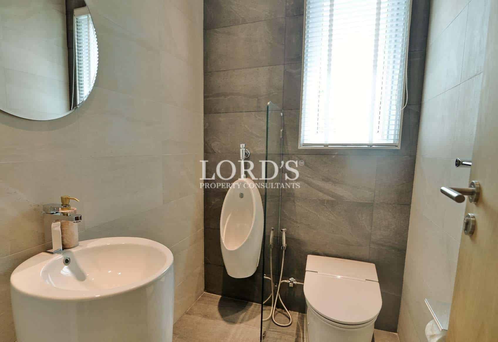 Modern bathroom with sleek fixtures