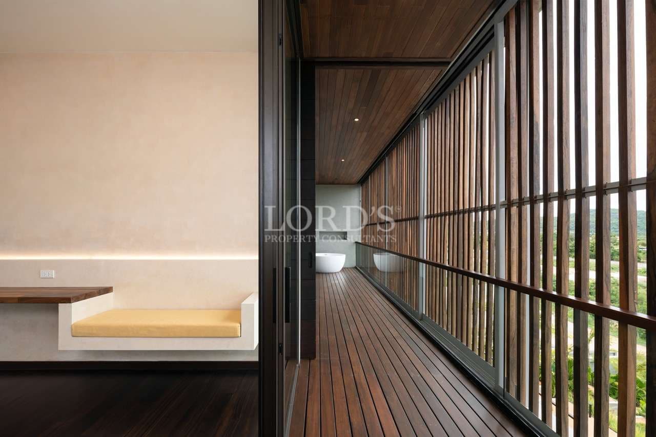 Modern interior with wooden accents