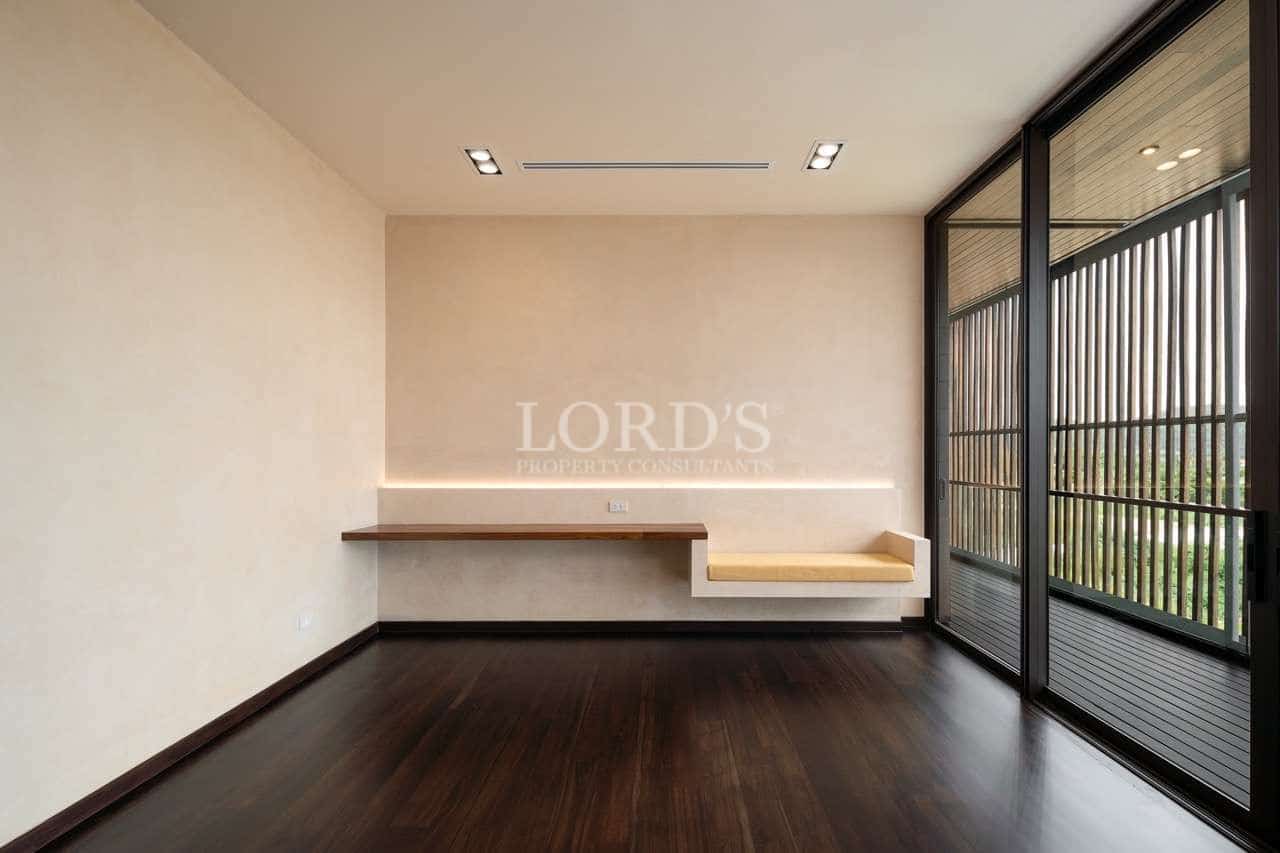 Minimalist interior with wooden accents