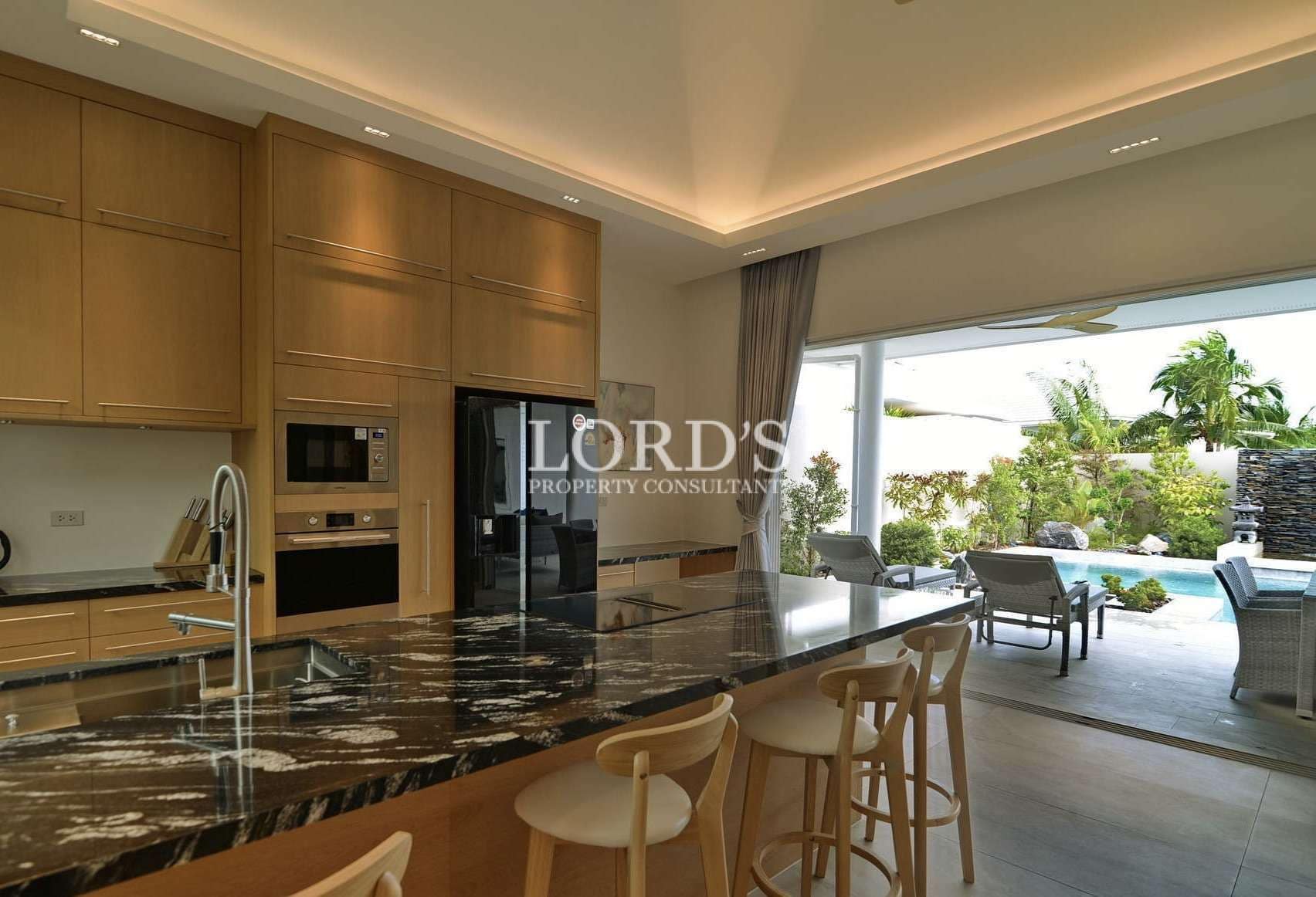 Modern kitchen with outdoor view