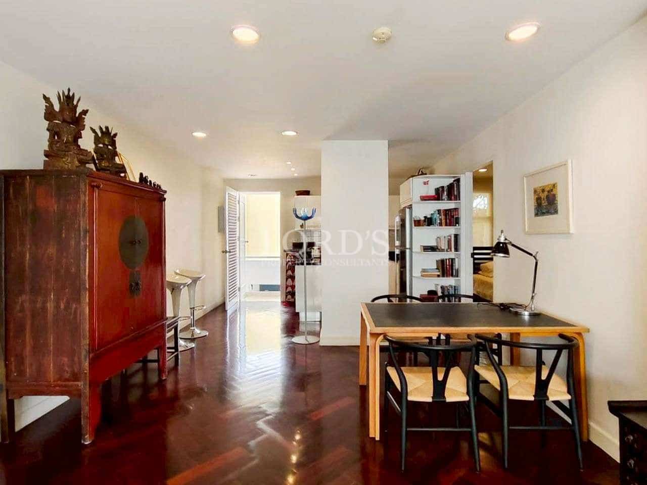 Modern interior with wooden furniture