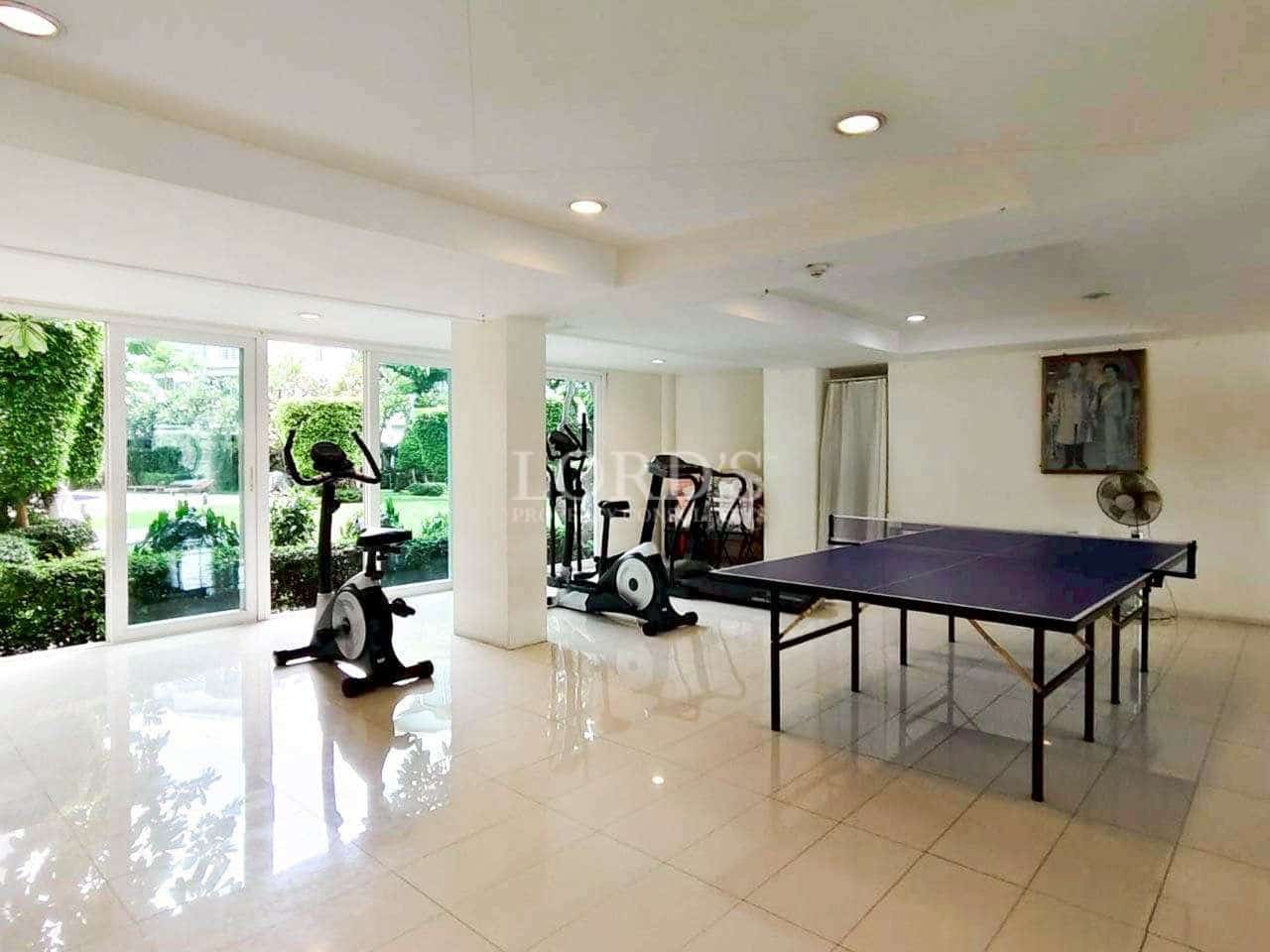 Indoor gym with table tennis area
