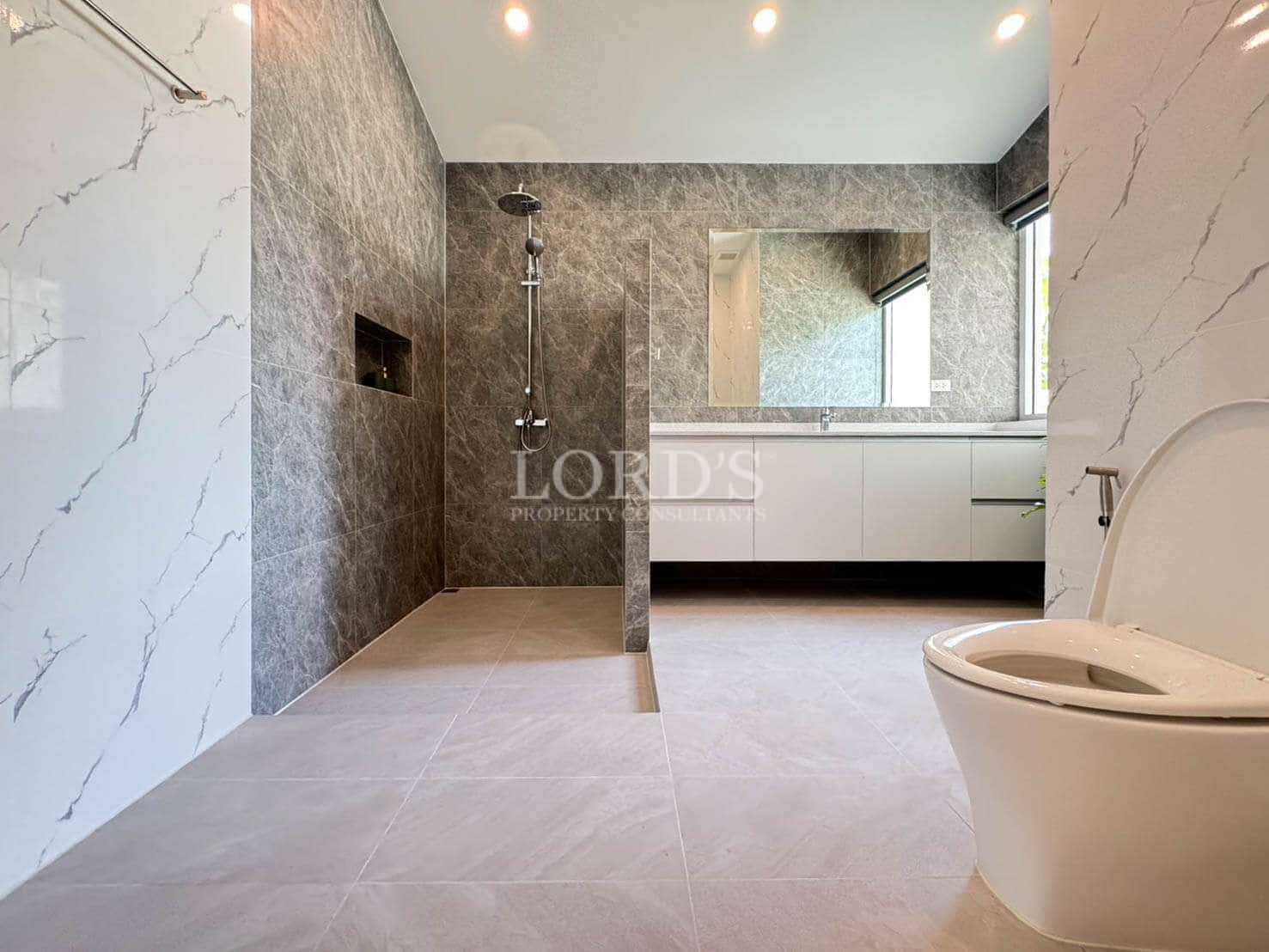 Modern bathroom with marble design