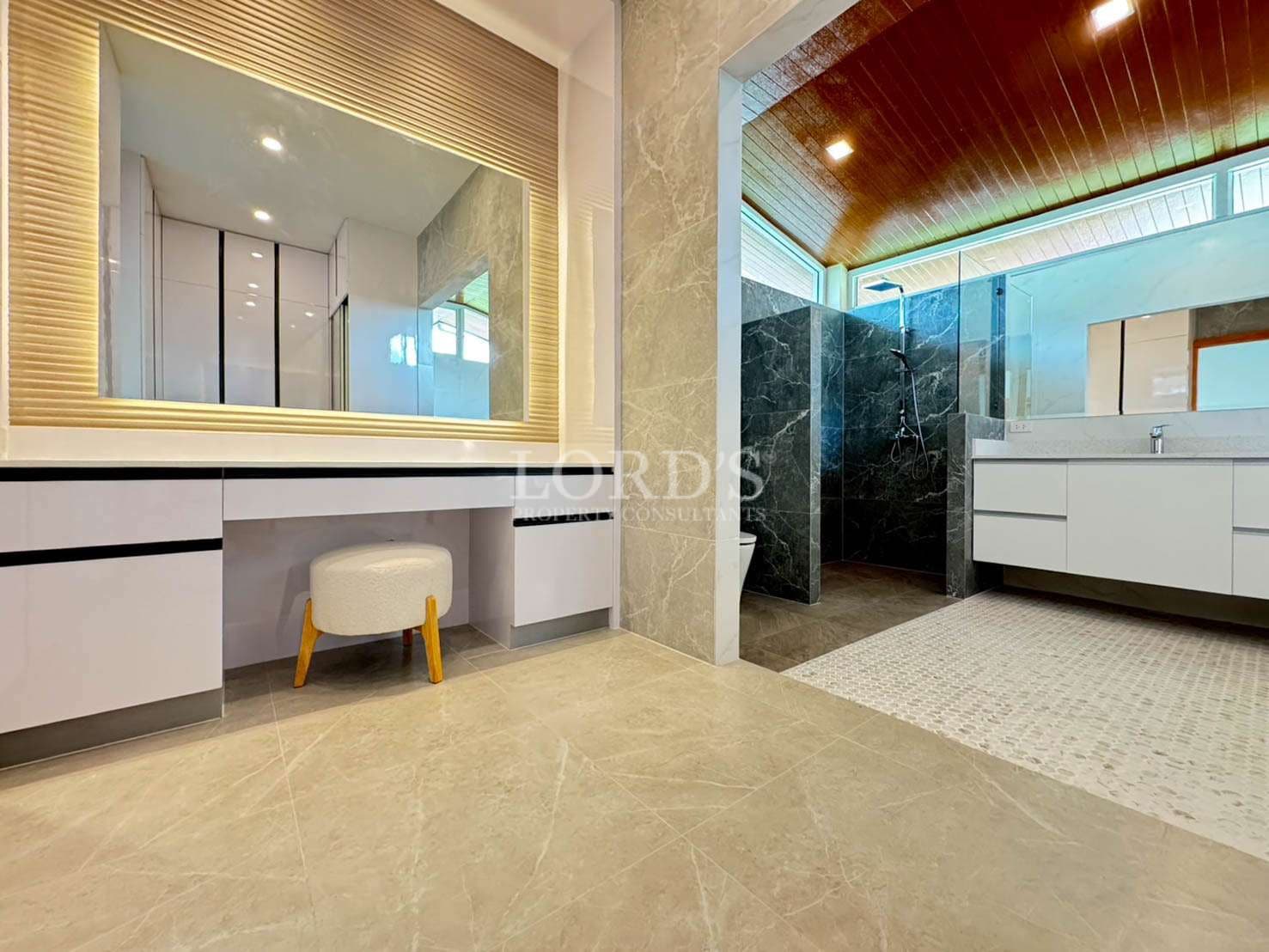 Modern bathroom with stylish fixtures