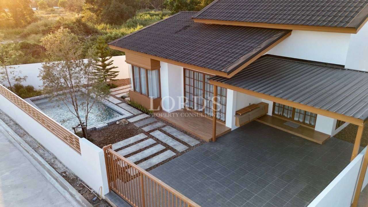 Modern house with landscaped garden
