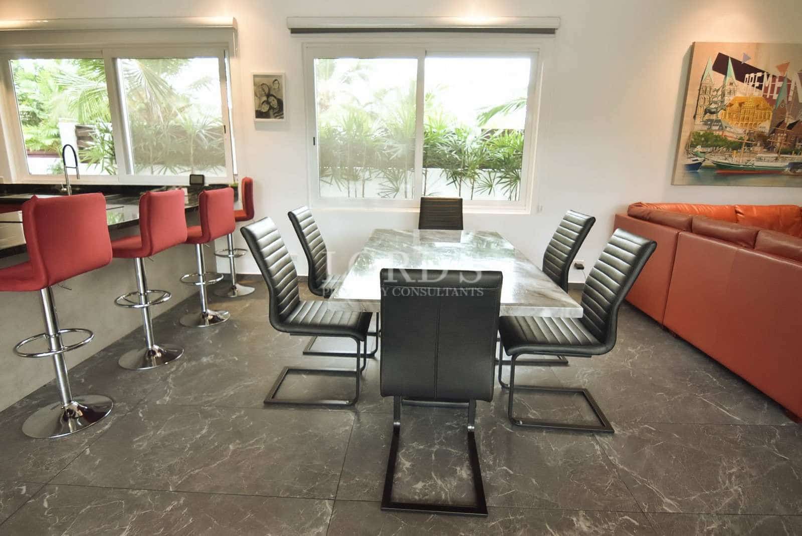 Modern dining area with stylish furniture