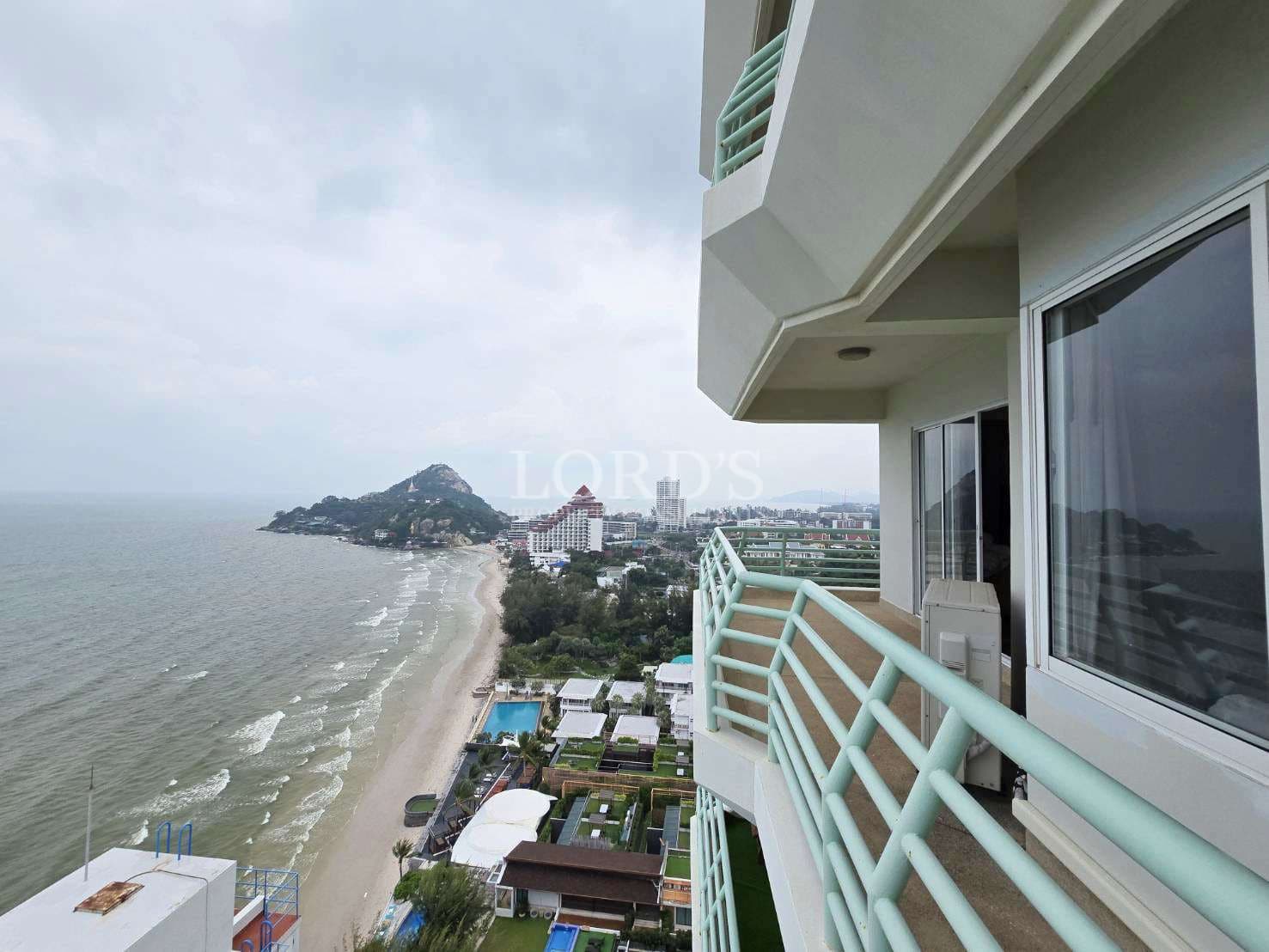 Coastal view from a high balcony