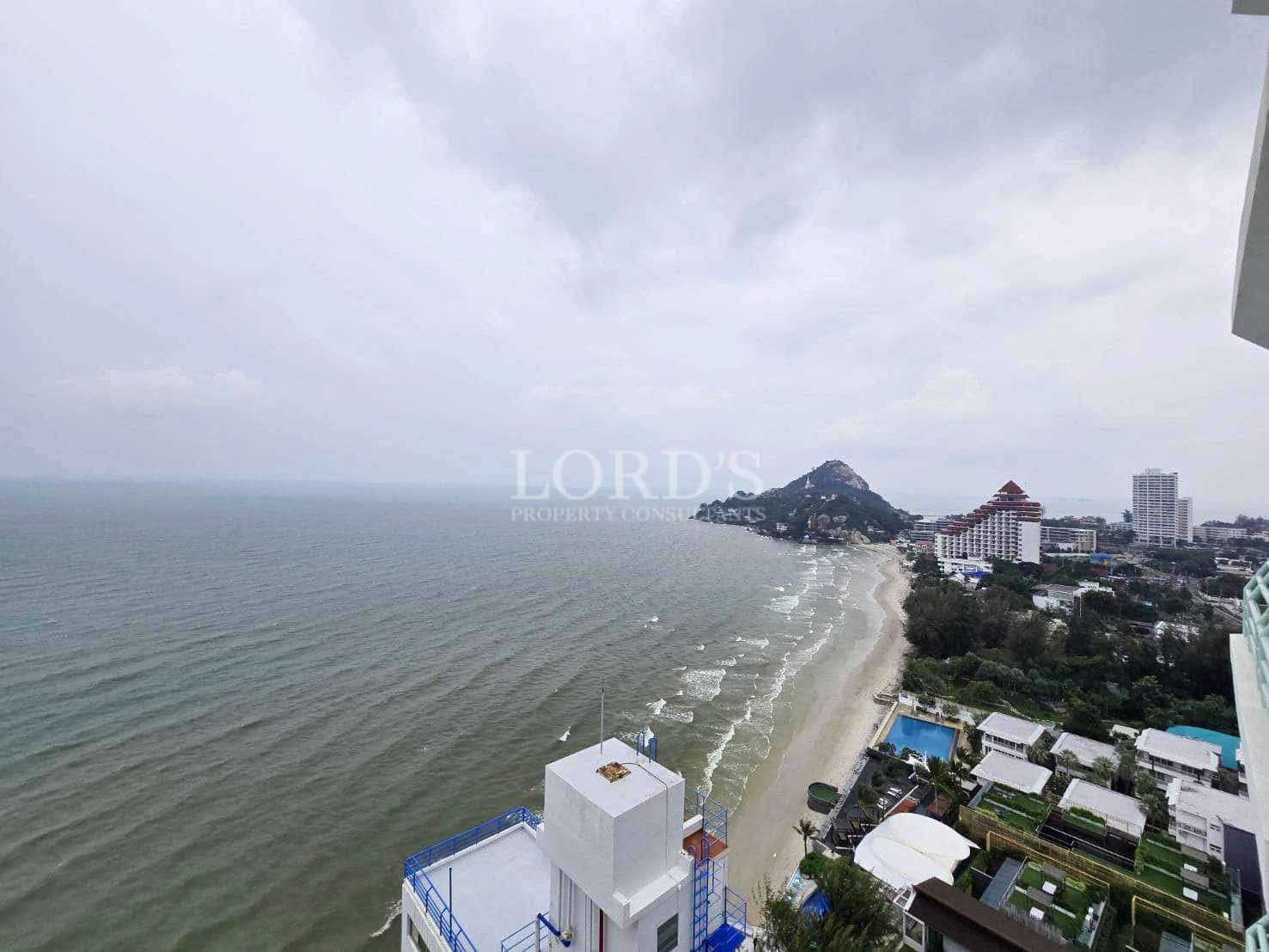 Coastal view with cloudy sky