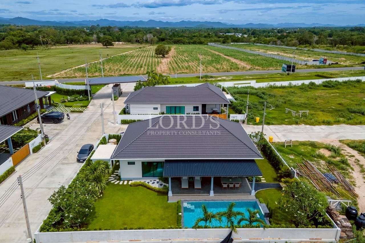 Modern villa with pool and landscape