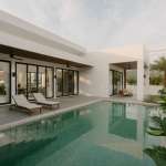 Modern living room with large windows