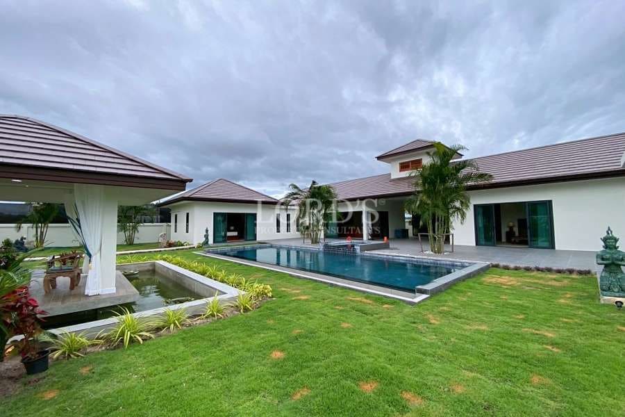 SOLD!!! Luxury Thai-Bali Style Pool Villa on big land plot for sale (off-plan) - Hua Hin, Thailand
