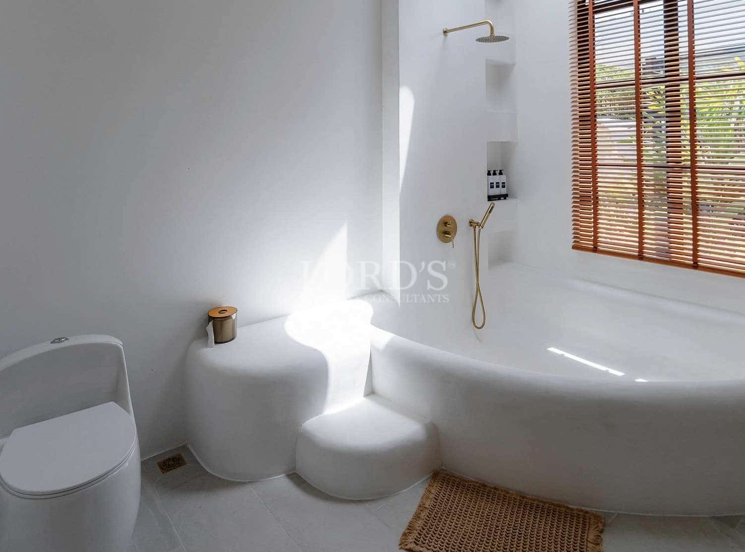 Modern bathroom with natural light