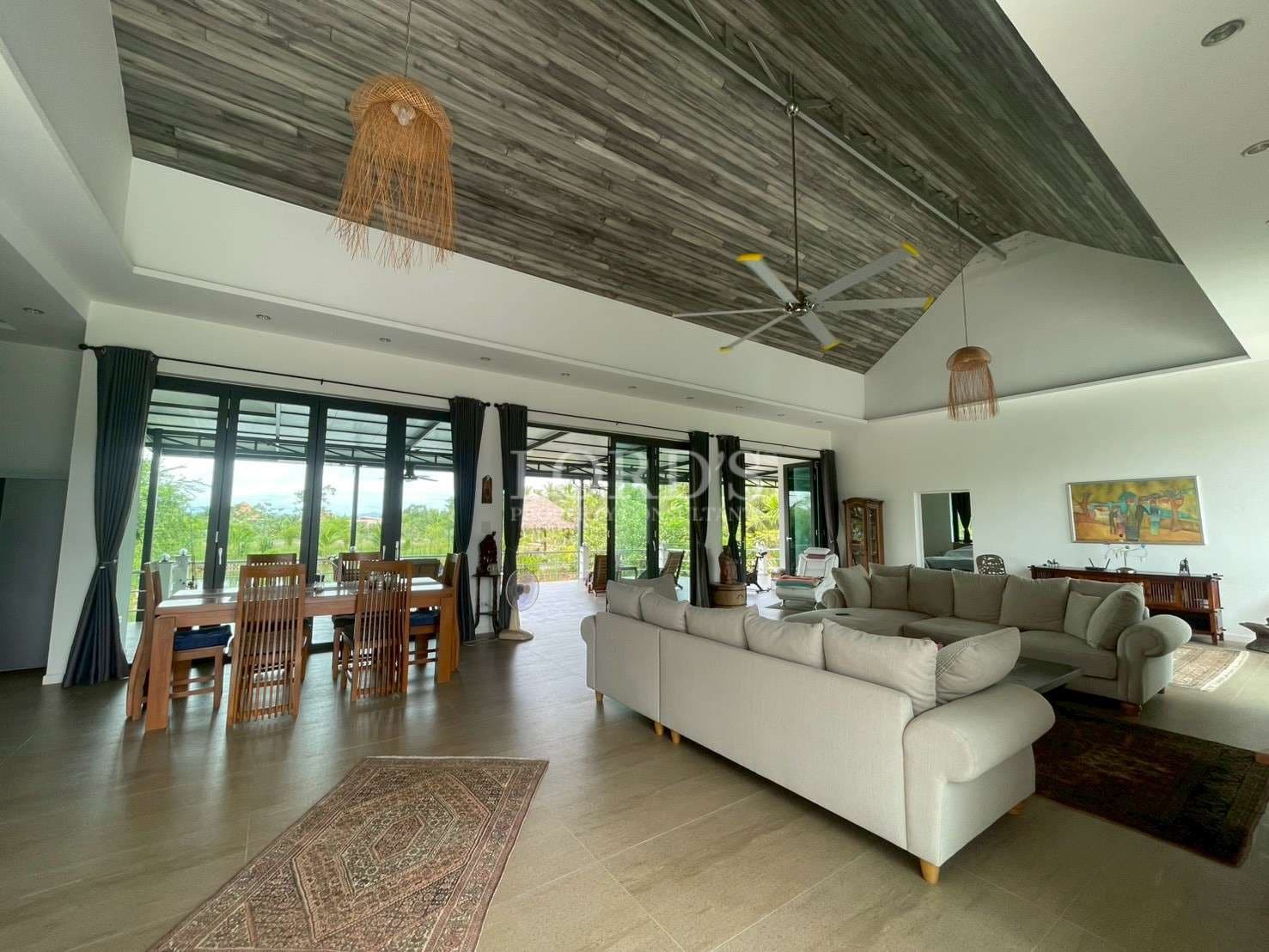 Spacious modern living room interior