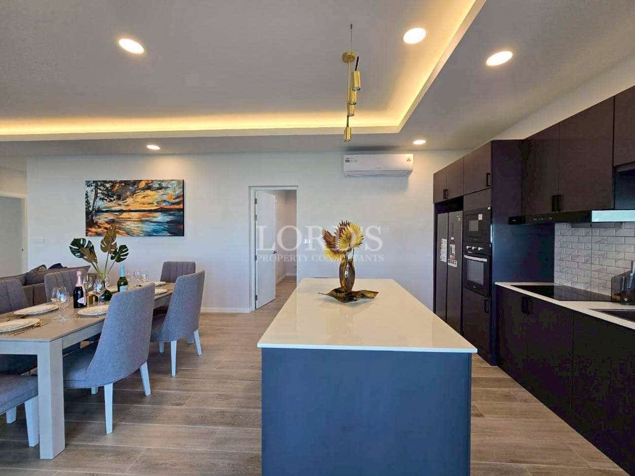 Modern kitchen and dining area