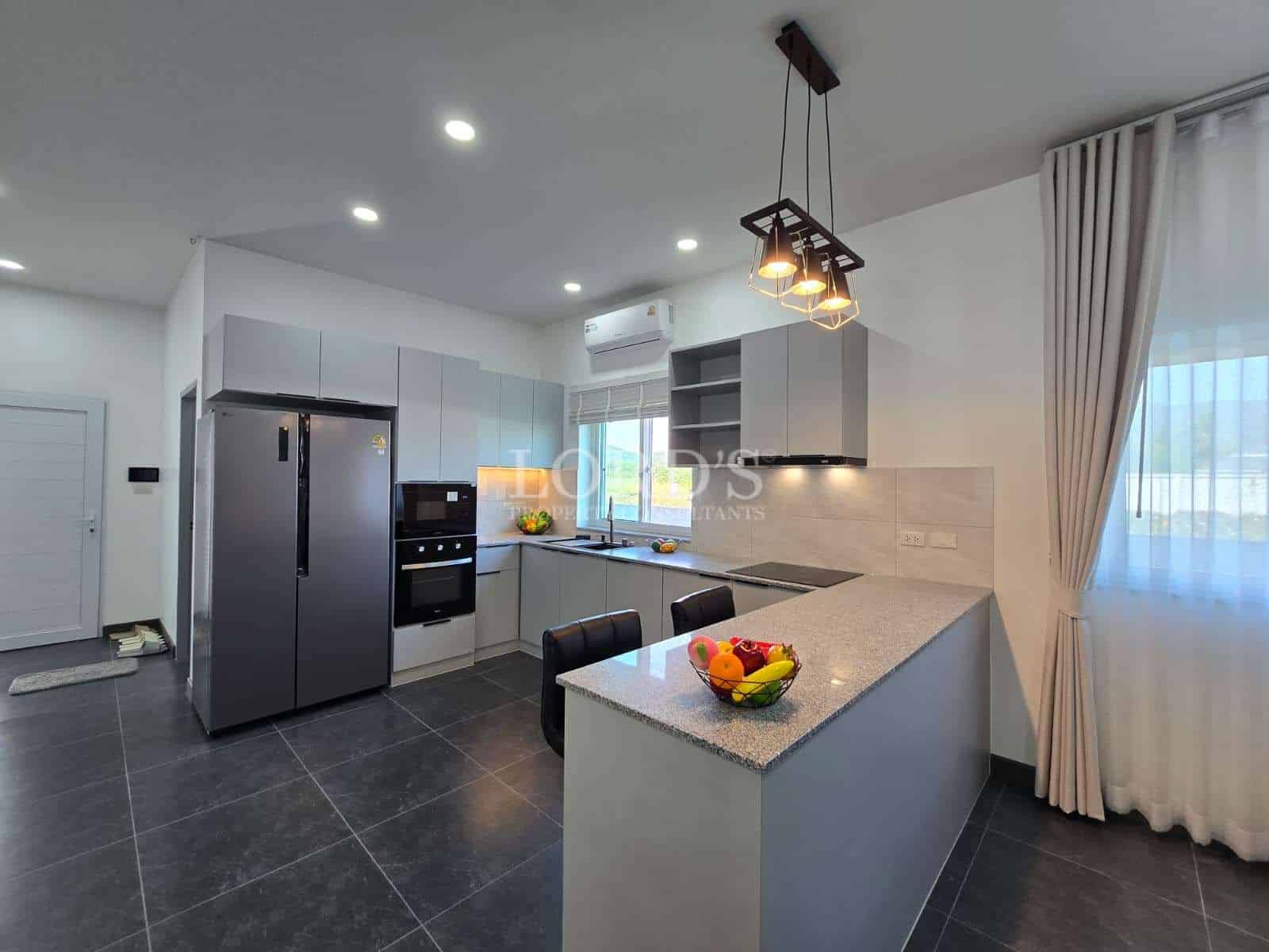 Modern kitchen with sleek design.