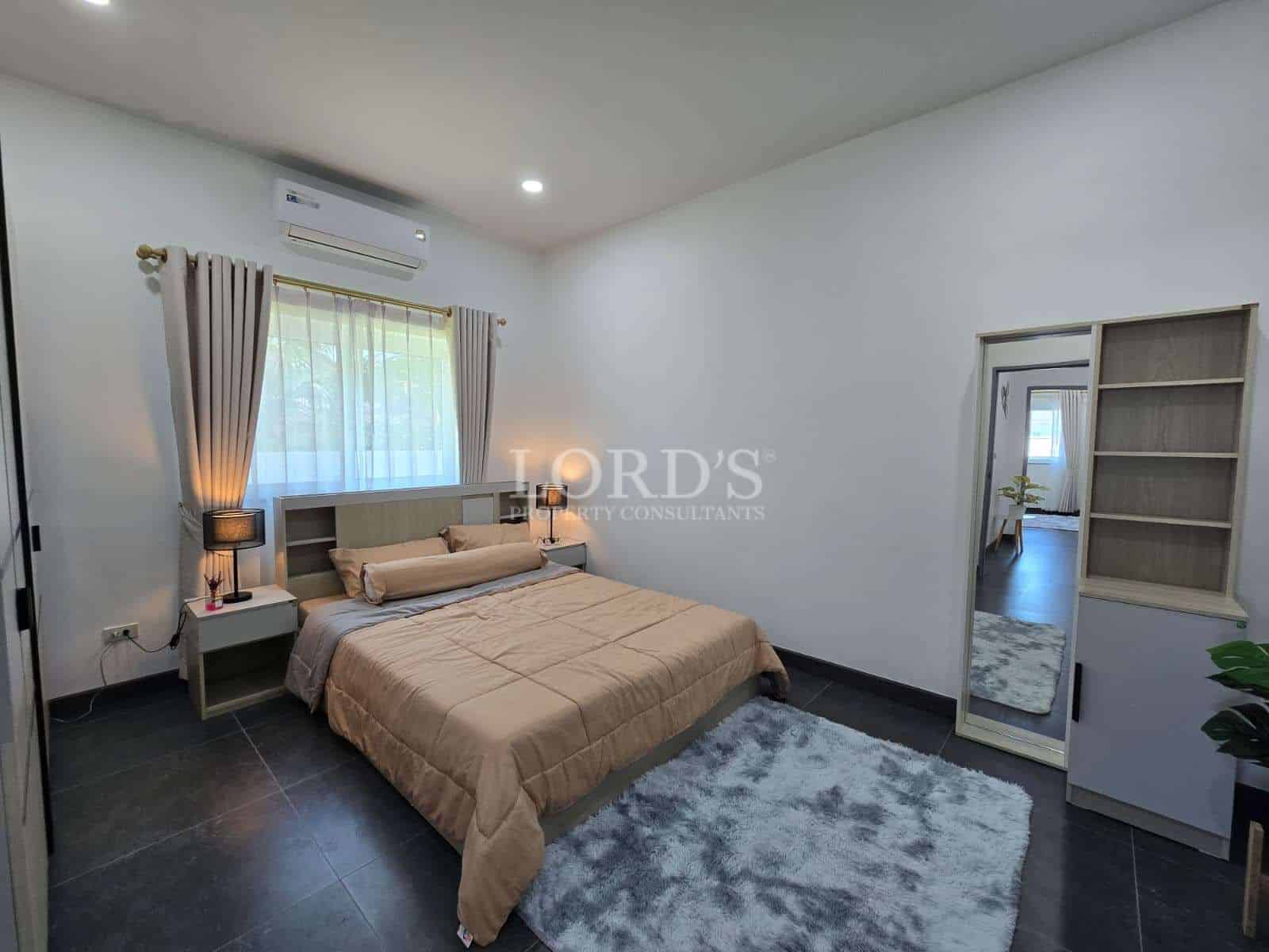 Modern bedroom with neutral colors