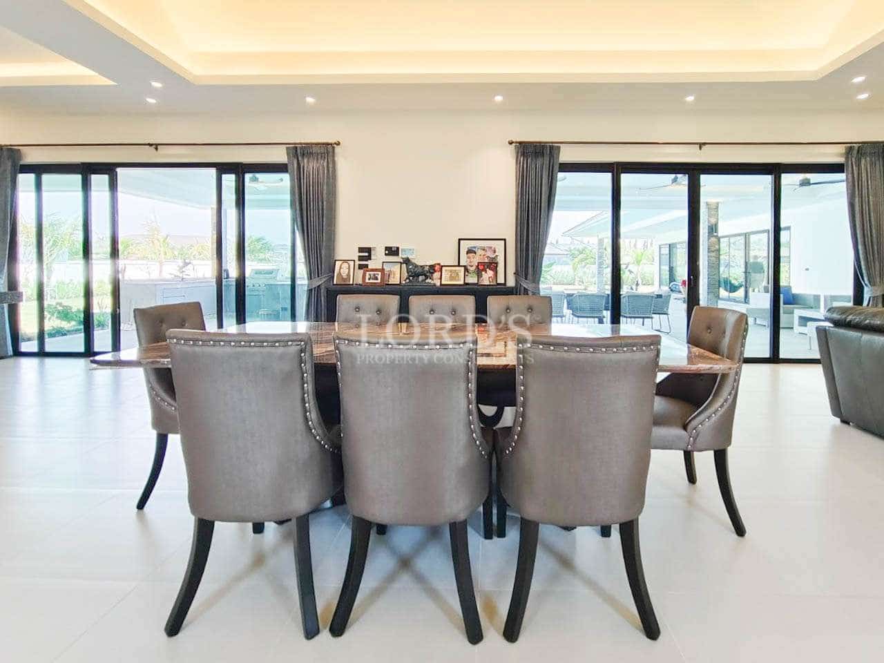 Modern dining area with elegant chairs