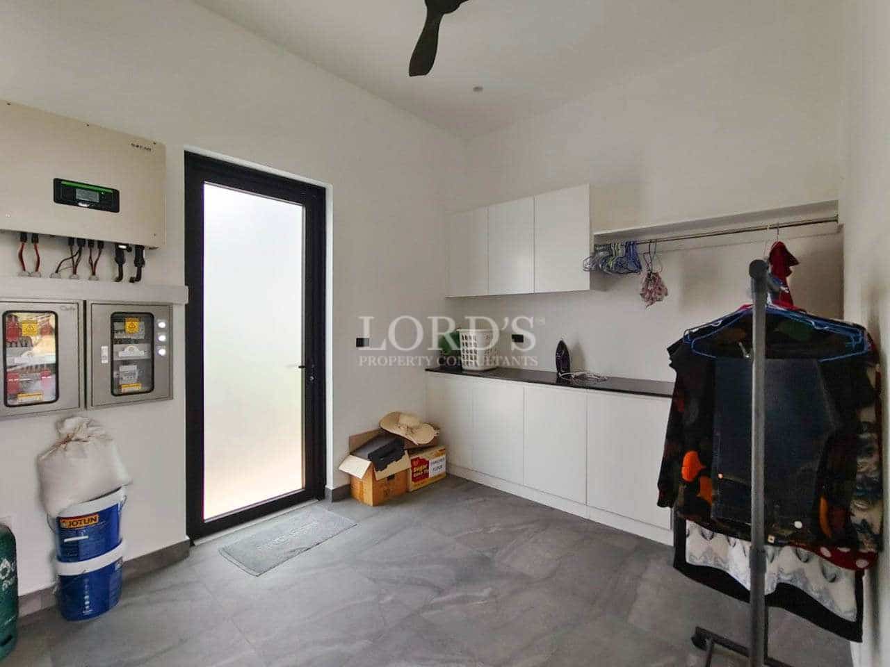 Modern laundry room with storage options