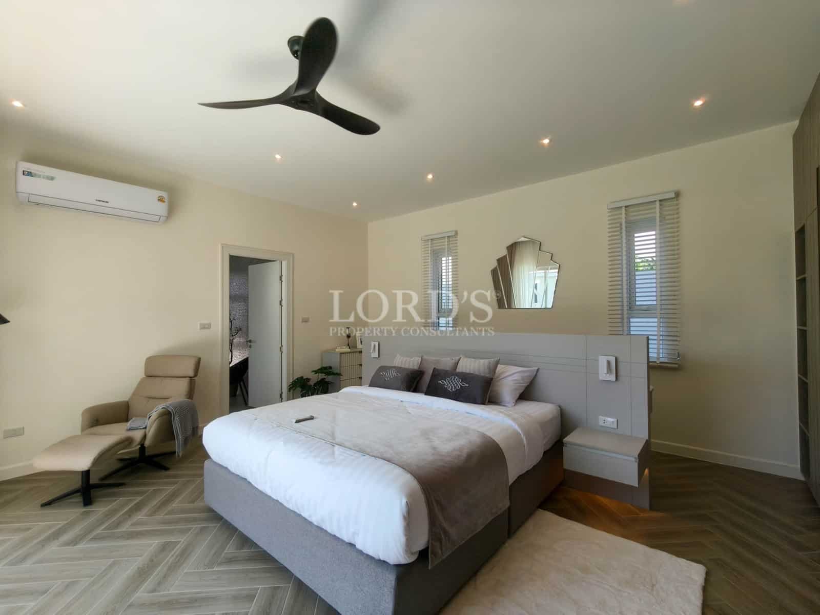 Modern bedroom with stylish decor