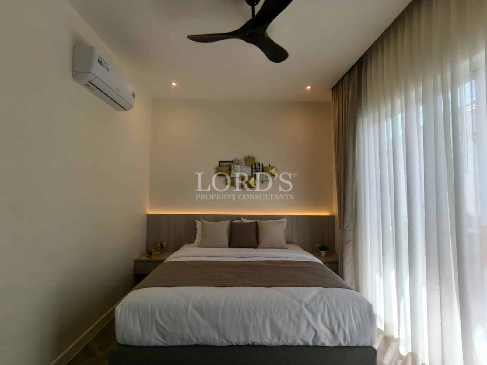 Modern bedroom with natural light