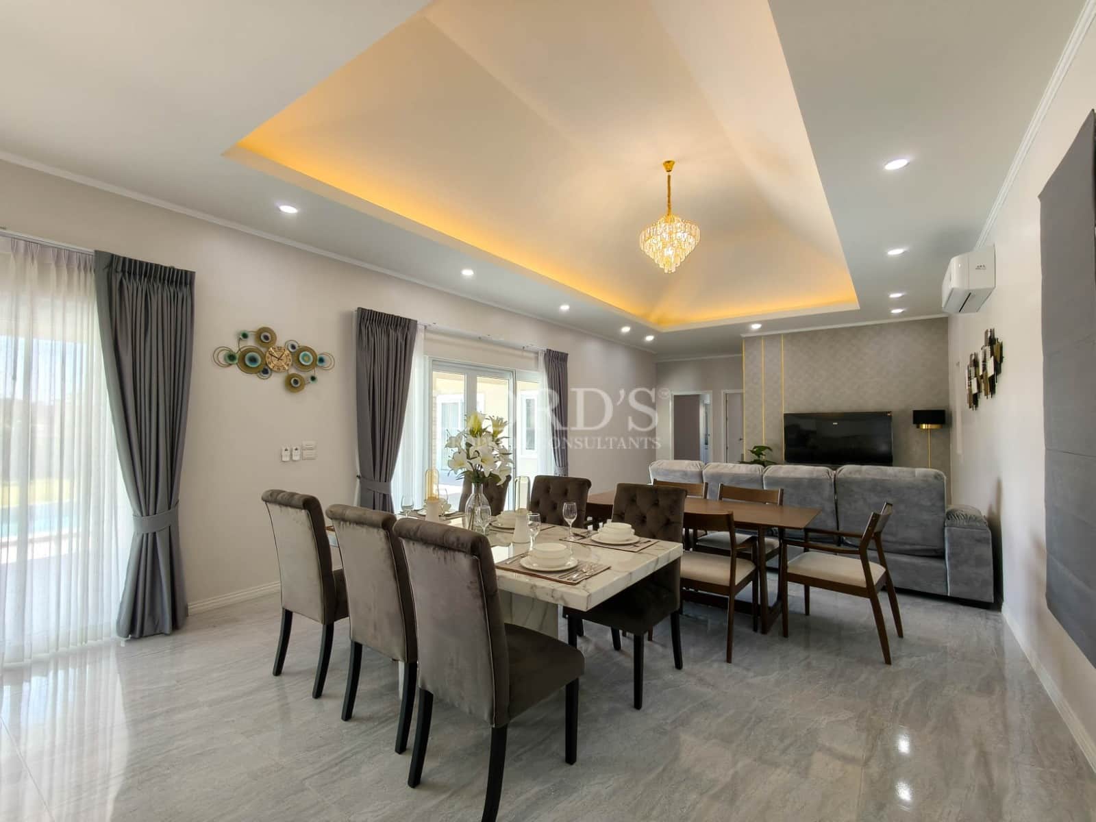 Modern dining area with elegant decor