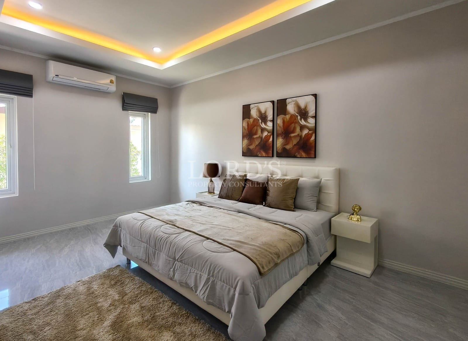 Modern bedroom with elegant decor