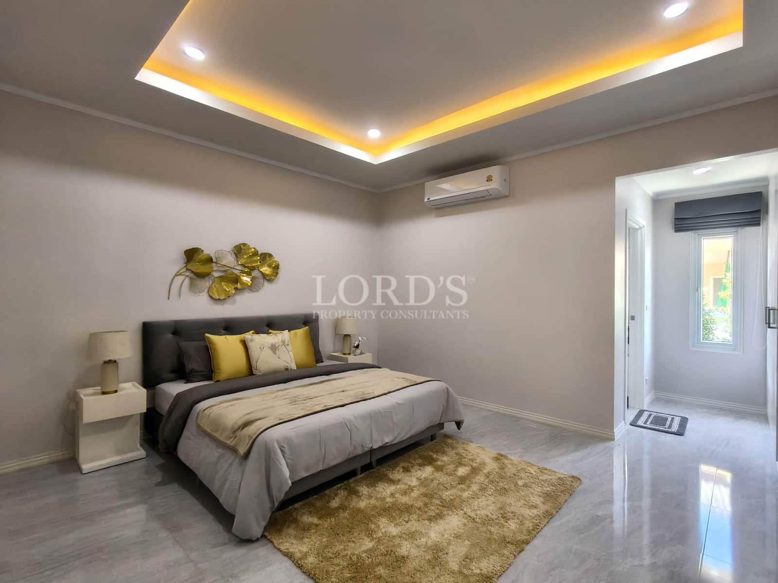 Modern bedroom with elegant decor