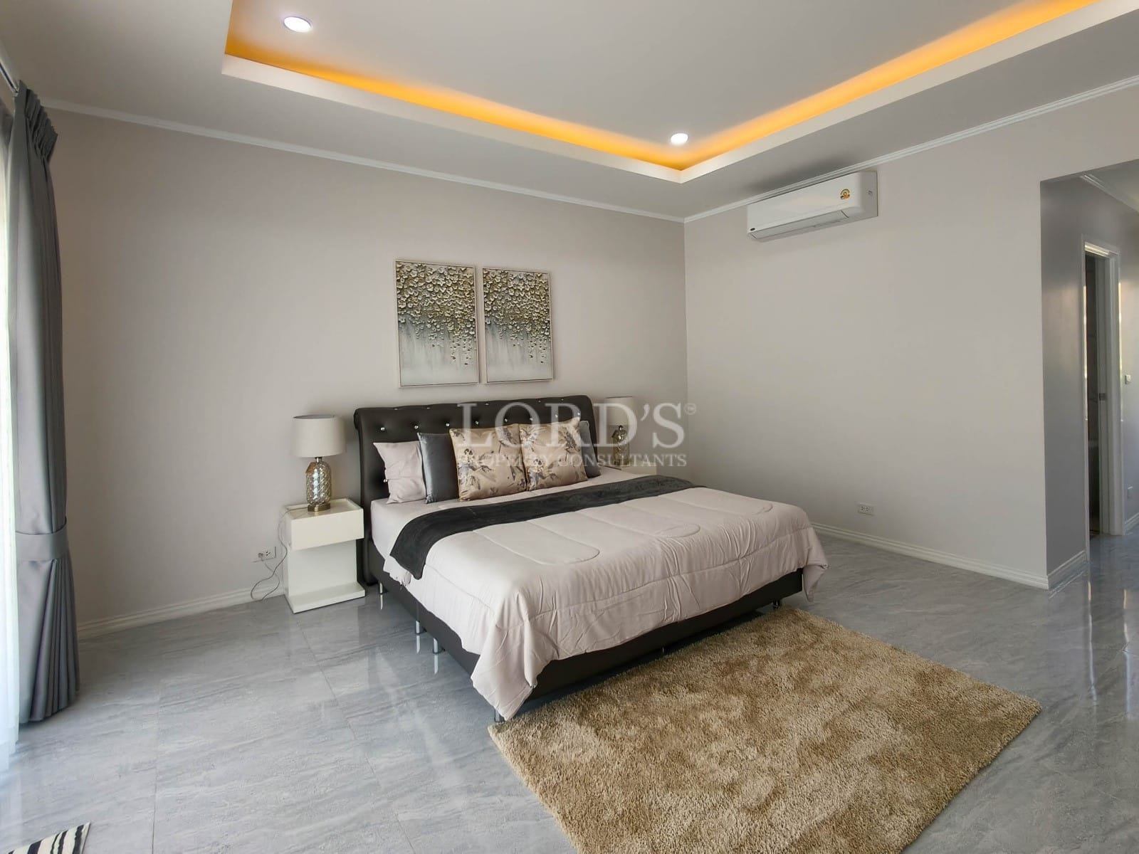 Modern bedroom with stylish decor