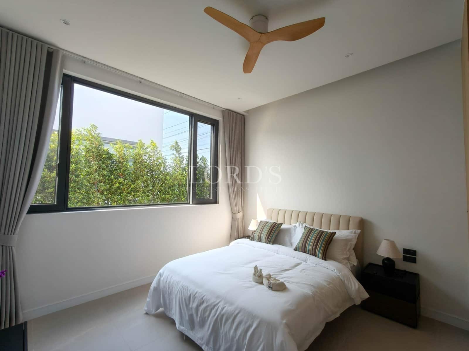 Modern bedroom with natural light