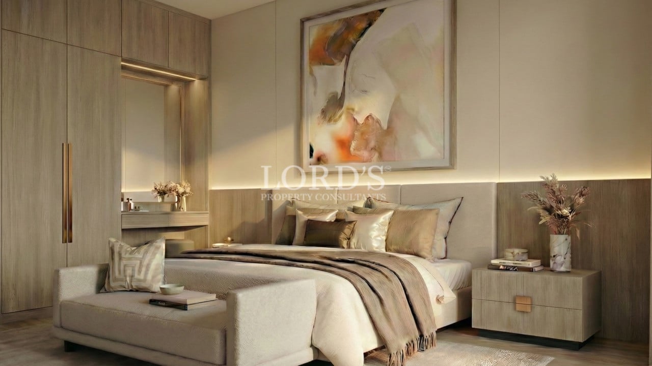 Modern bedroom with neutral color palette