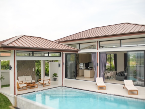 Modern villa with pool and patio