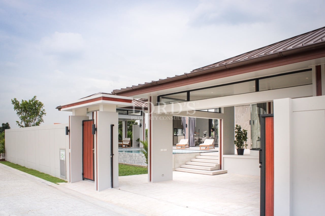 Modern house with open entrance