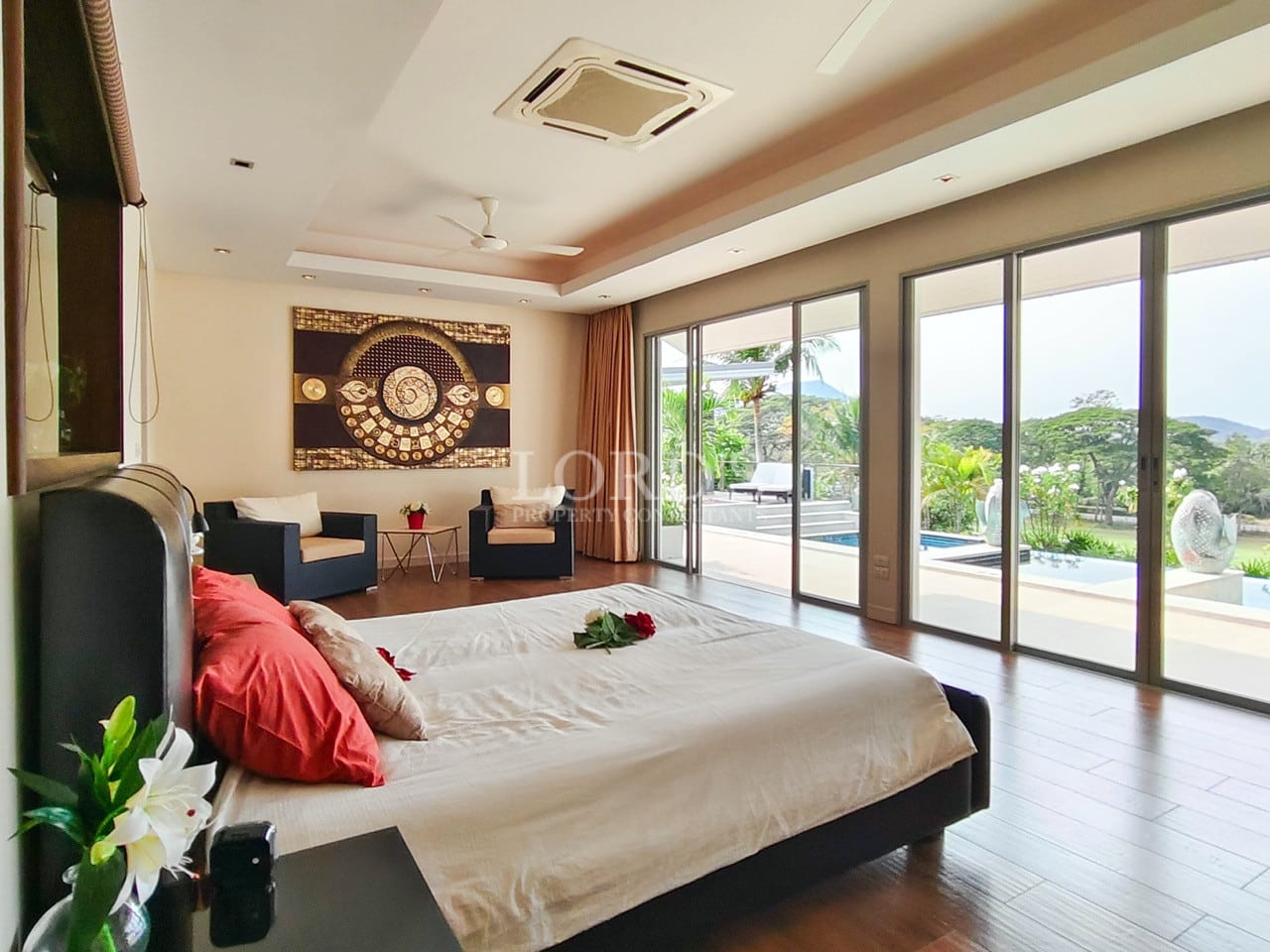 Modern villa with pool and view