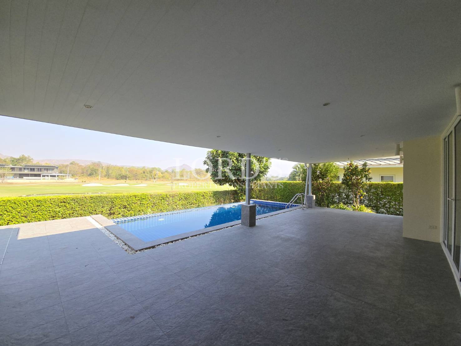 Patio with open view and tiled floor