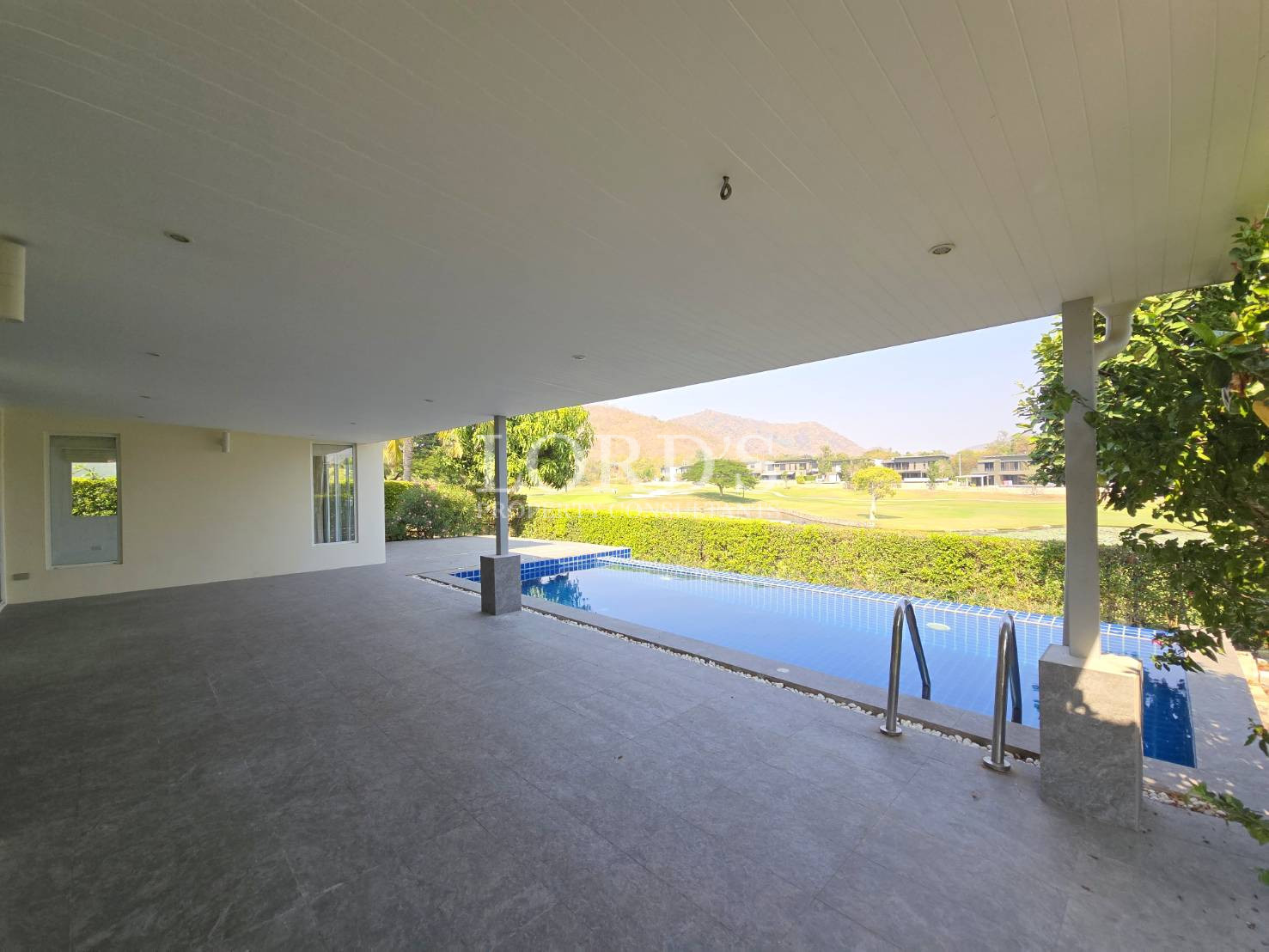 Covered outdoor patio area
