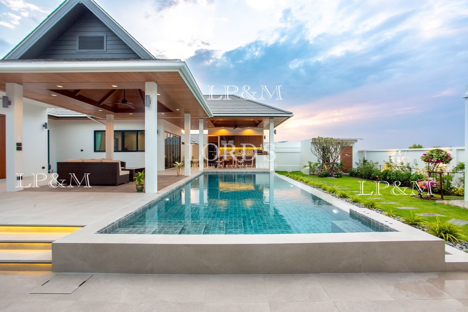 Private villa swimming pool view