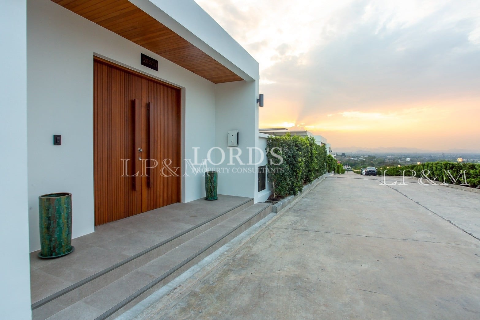 Side walkway beside villa