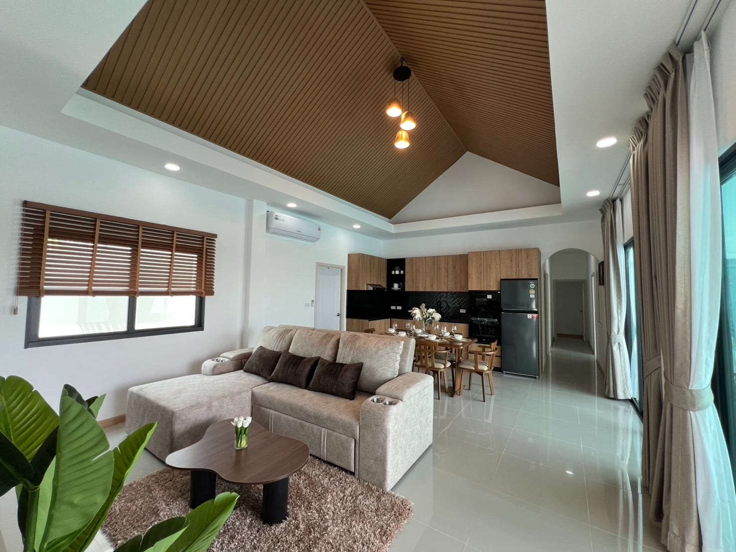 Open plan living and kitchen area