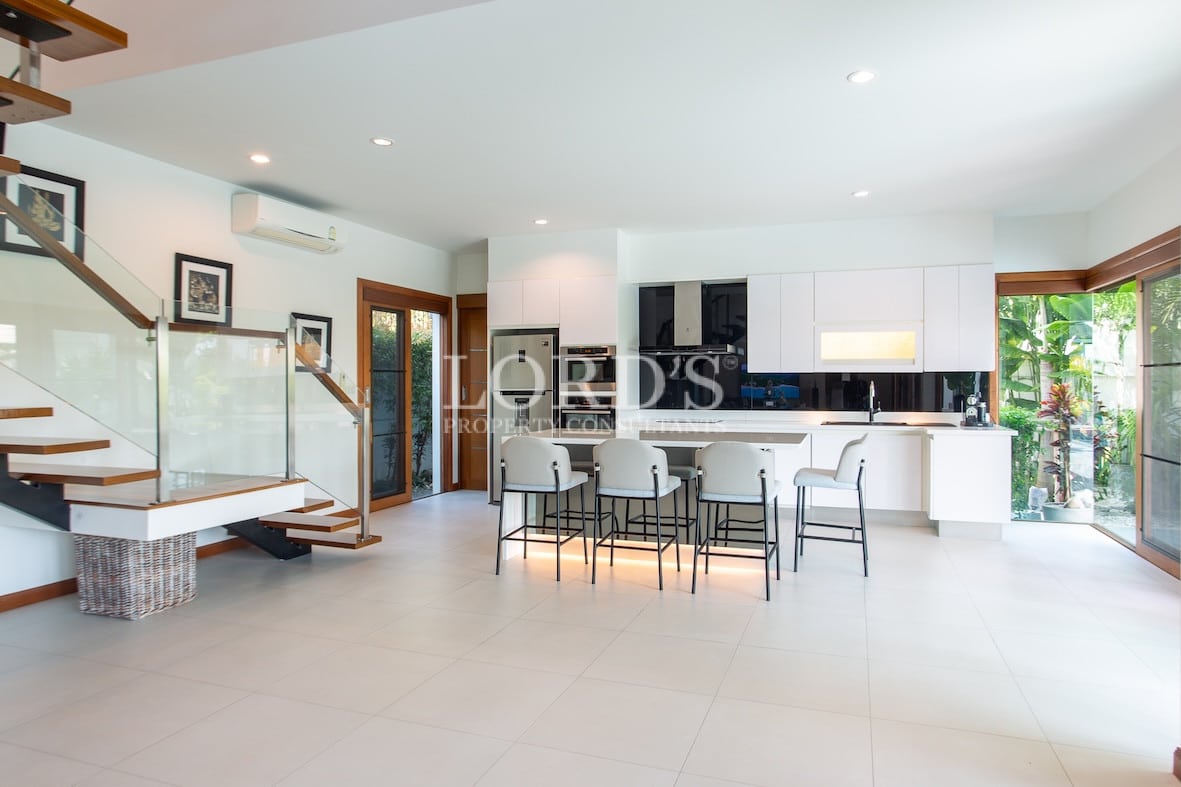 Open living and dining area with kitchen